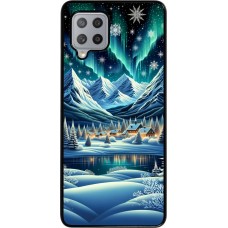 Samsung Galaxy A42 5G Case Hülle - Verschneites Bergdorf am See in der Nacht