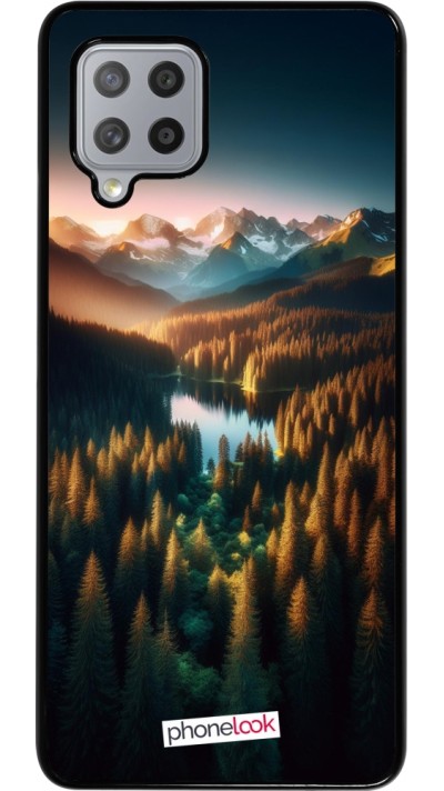 Samsung Galaxy A42 5G Case Hülle - Sonnenuntergang Waldsee