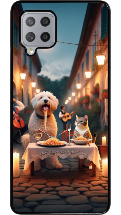 Samsung Galaxy A42 5G Case Hülle - Valentin 2024 Hund & Katze Kerzenlicht