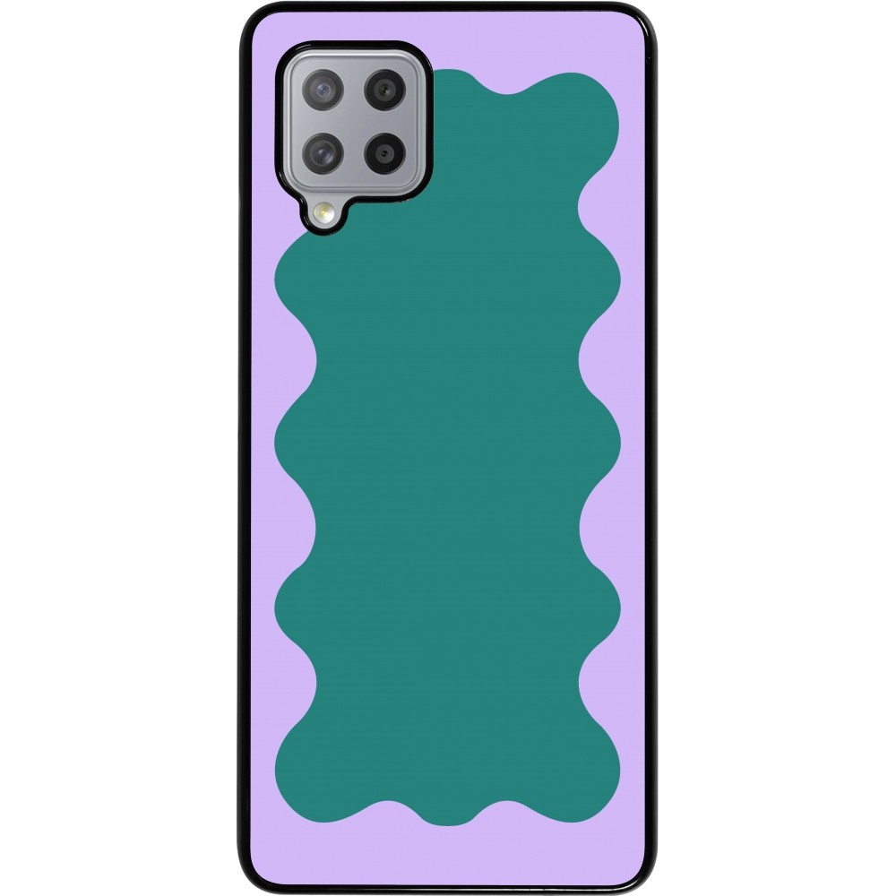 Coque Samsung Galaxy A42 5G - Wavy Rectangle Green Purple