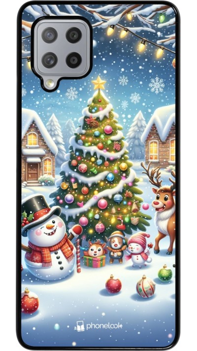 Samsung Galaxy A42 5G Case Hülle - Weihnachten 2023 Schneemann und Tannenbaum