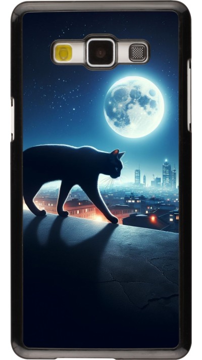 Coque Samsung Galaxy A5 (2015) - Chat noir sous la pleine lune
