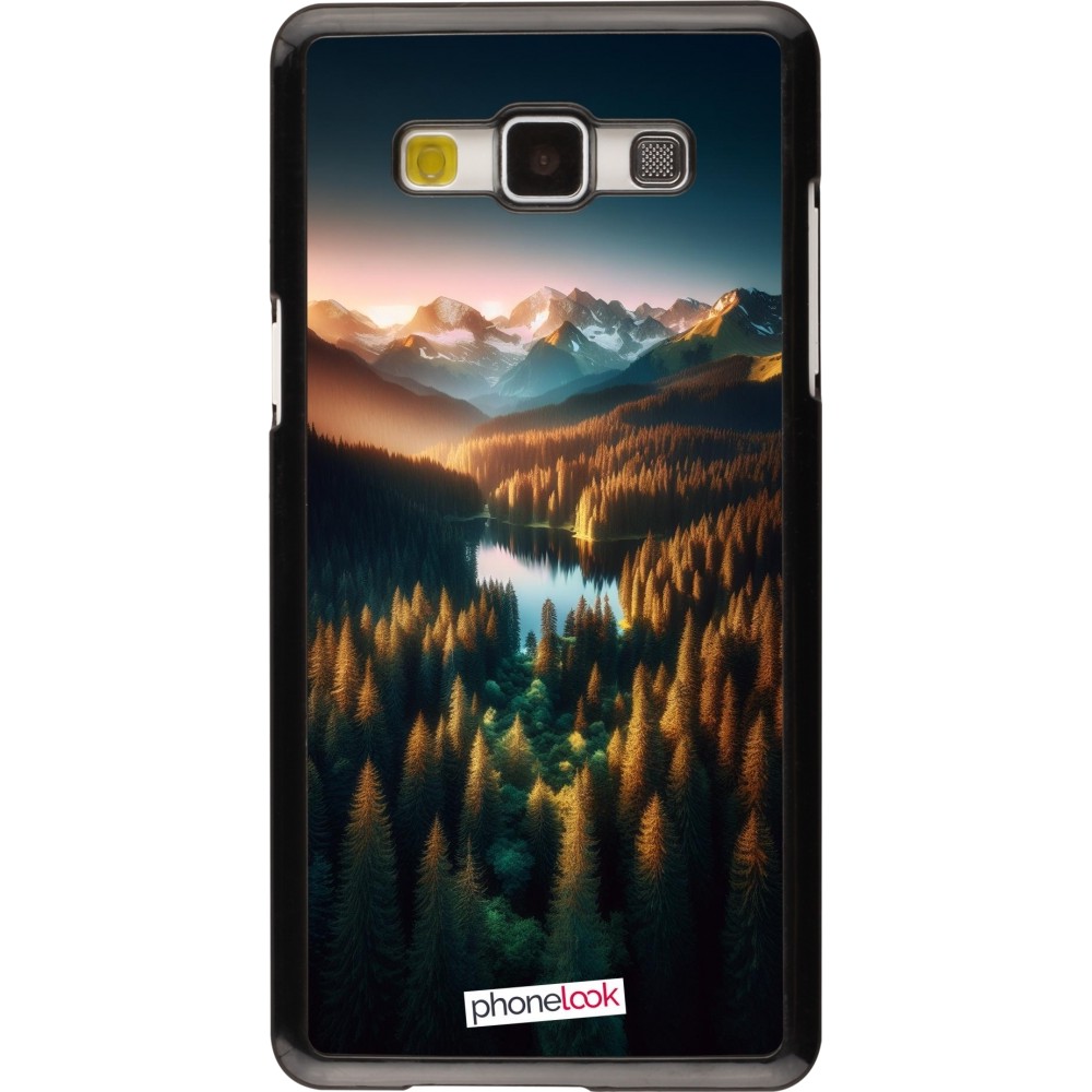Samsung Galaxy A5 (2015) Case Hülle - Sonnenuntergang Waldsee