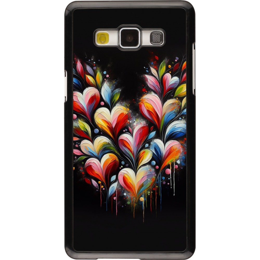Coque Samsung Galaxy A5 (2015) - Valentine 2024 Coeur Noir Abstrait