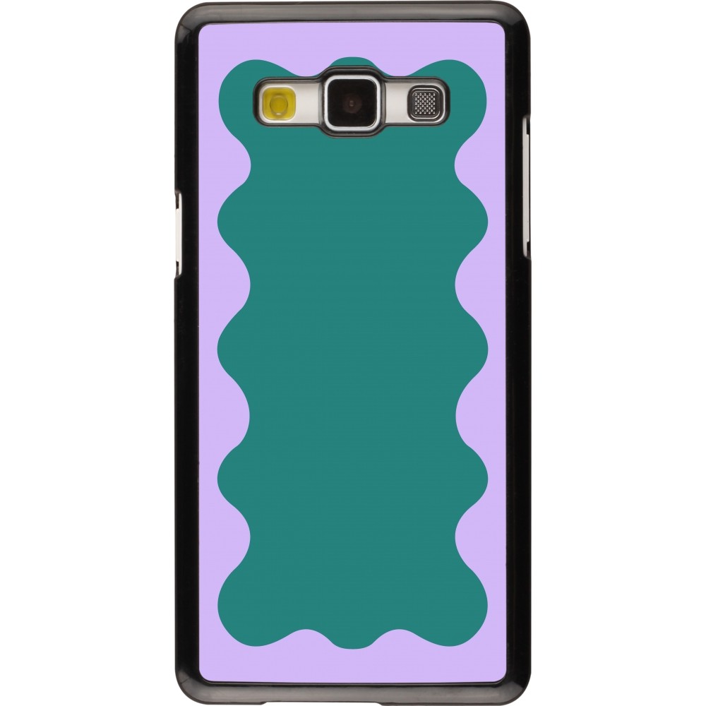Samsung Galaxy A5 (2015) Case Hülle - Wavy Rectangle Green Purple