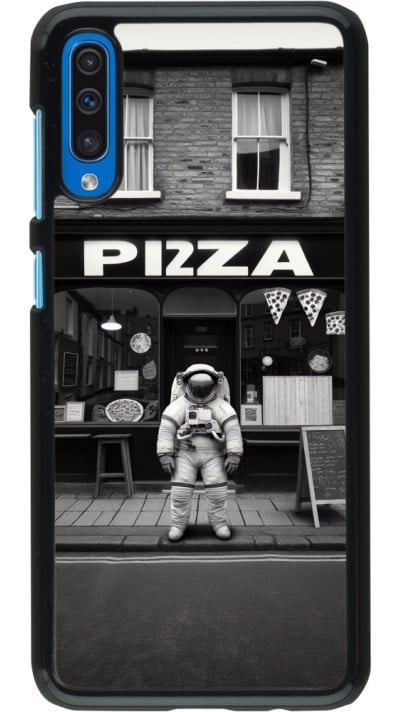 Coque Samsung Galaxy A50 - Astronaute devant une Pizzeria