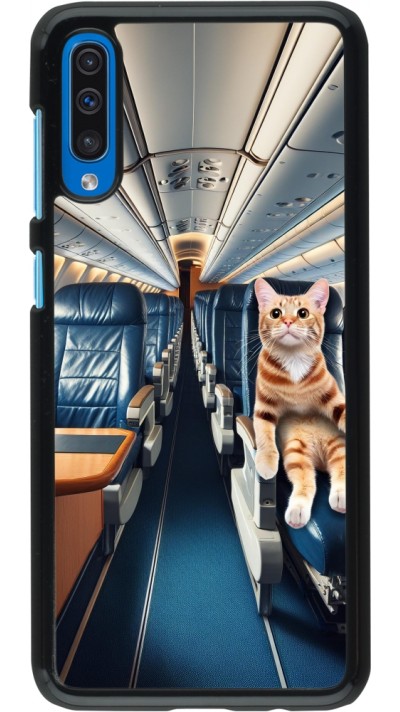 Coque Samsung Galaxy A50 - Chat dans un avion