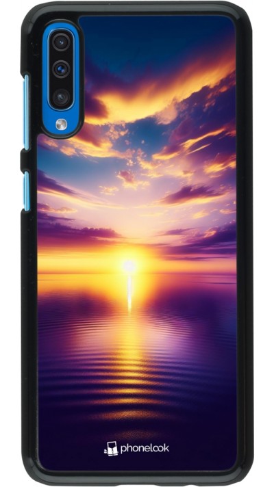 Coque Samsung Galaxy A50 - Coucher soleil jaune violet