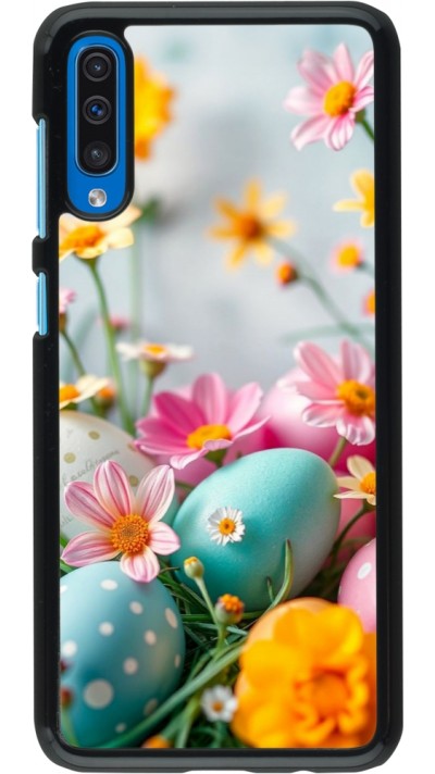 Coque Samsung Galaxy A50 - Easter 2026 Eggs with flowers