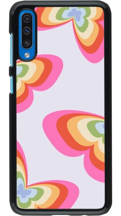 Samsung Galaxy A50 Case Hülle - Easter 2024 rainbow butterflies
