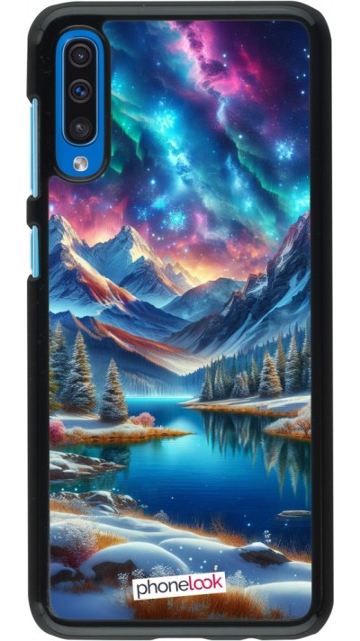 Samsung Galaxy A50 Case Hülle - Fantasiebergsee Himmel Sterne