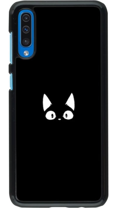 Coque Samsung Galaxy A50 - Funny cat on black