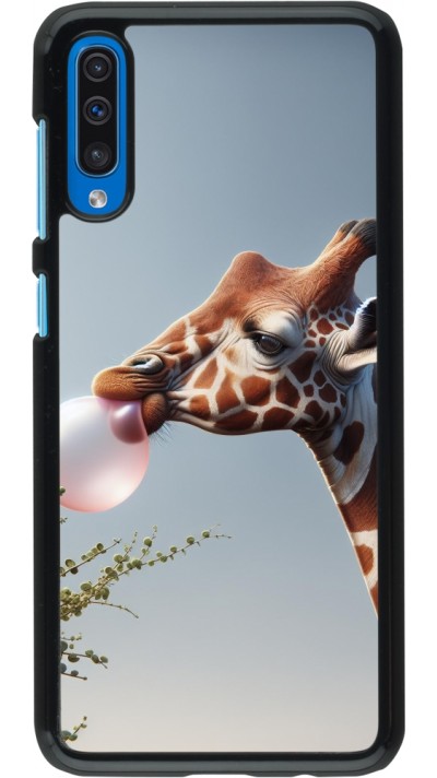 Samsung Galaxy A50 Case Hülle - Giraffe mit Blase