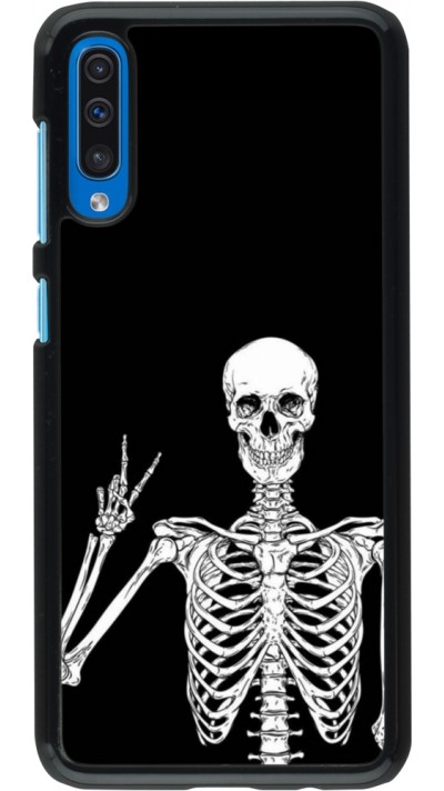 Samsung Galaxy A50 Case Hülle - Halloween 2023 peace skeleton