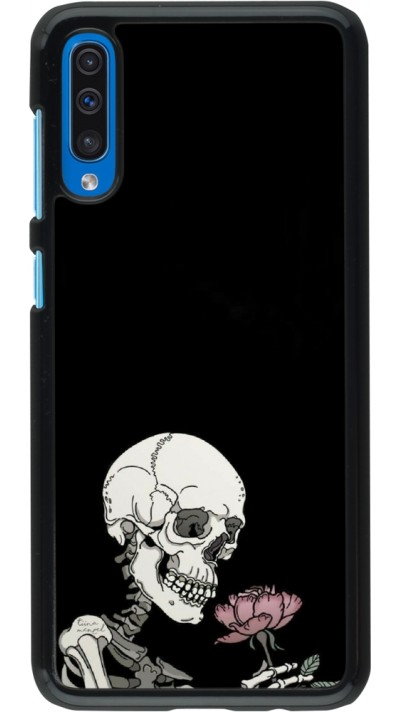 Samsung Galaxy A50 Case Hülle - Halloween 2023 rose and skeleton