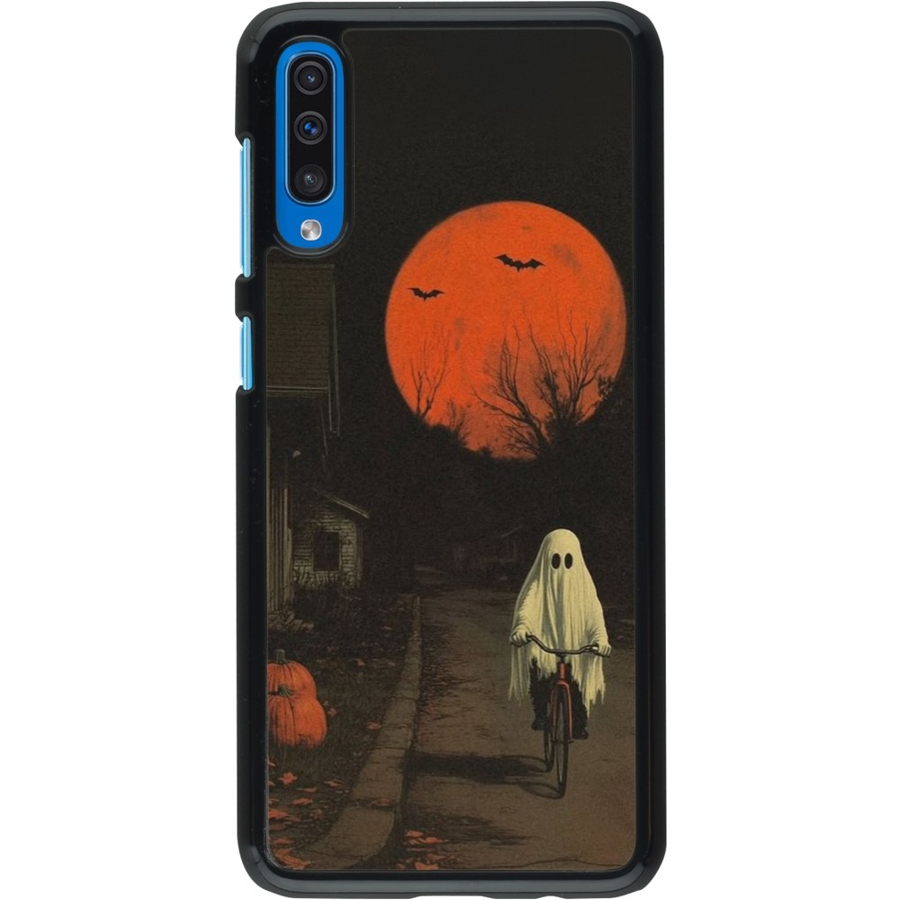 Coque Samsung Galaxy A50 - Halloween 2025 Ghost on a bicycle