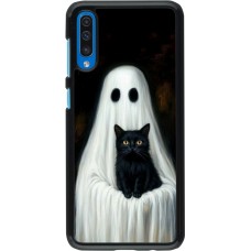 Coque Samsung Galaxy A50 - Halloween 2025 Ghost with black cat