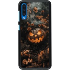 Coque Samsung Galaxy A50 - Halloween 2025 Pumpkin with flowers