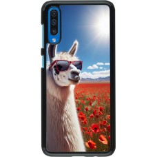 Samsung Galaxy A50 Case Hülle - Lama Chic in Mohnblume