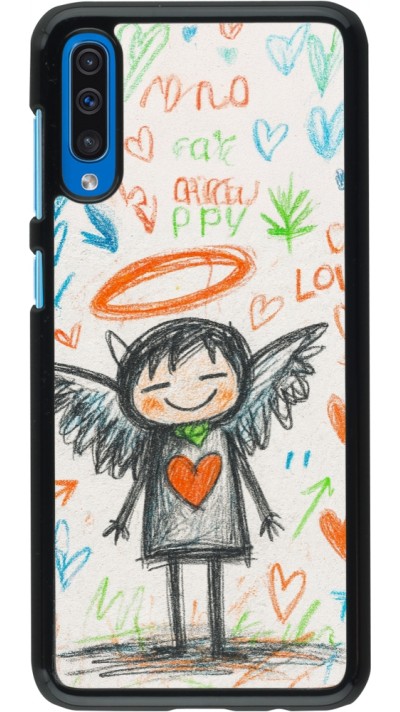 Samsung Galaxy A50 Case Hülle - Little Angel Sketch Love