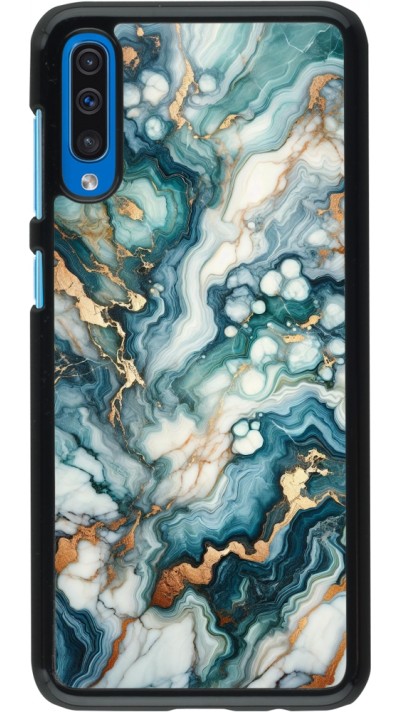 Coque Samsung Galaxy A50 - Marbre Vert Bleu Doré