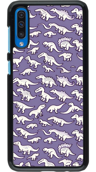 Coque Samsung Galaxy A50 - Mini dino pattern violet