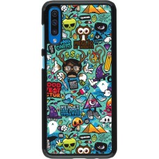 Samsung Galaxy A50 Case Hülle - Mixed Cartoons Turquoise