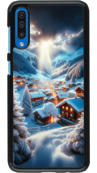 Samsung Galaxy A50 Case Hülle - Berg Schnee Licht