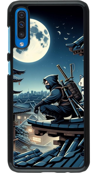 Samsung Galaxy A50 Case Hülle - Ninja unter dem Mond