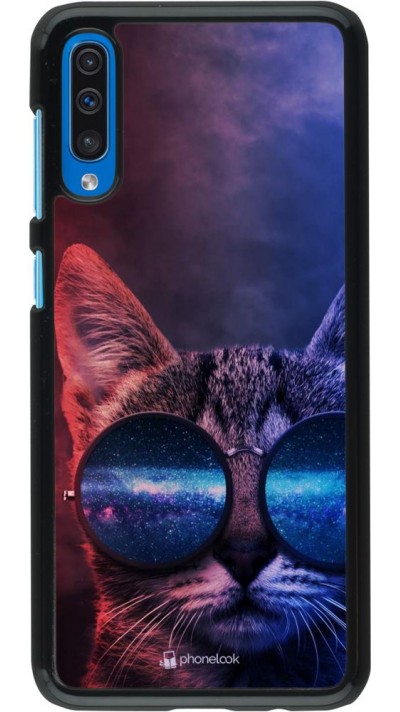 Coque Samsung Galaxy A50 - Red Blue Cat Glasses