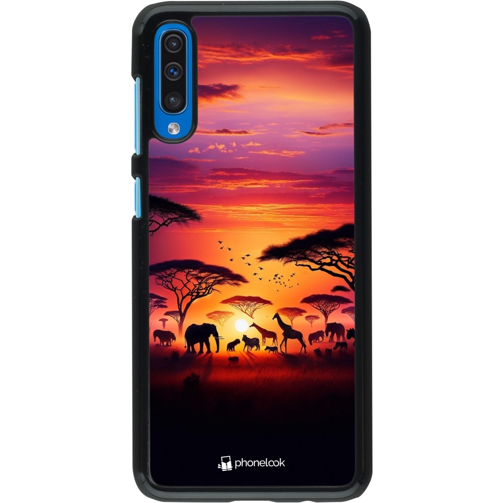 Samsung Galaxy A50 Case Hülle - Safari Sonnenuntergang Wildtiere