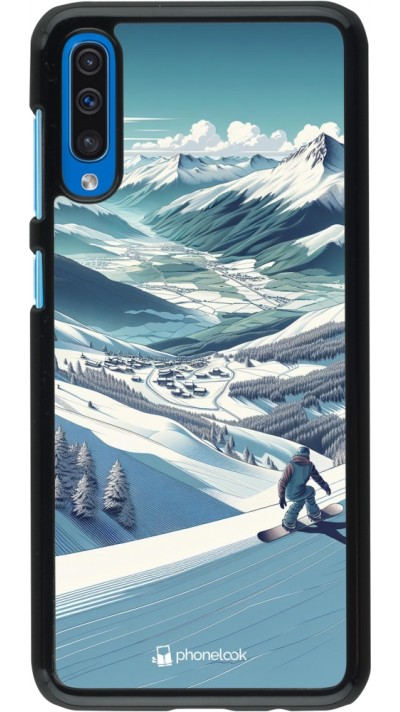 Coque Samsung Galaxy A50 - Snowboarder Montagne