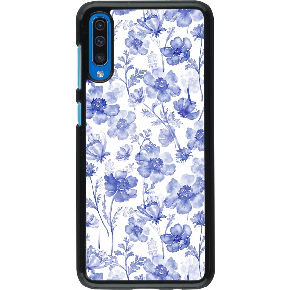 Samsung Galaxy A50 Case Hülle - Spring 23 watercolor blue flowers