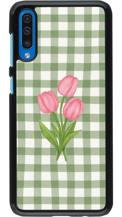 Samsung Galaxy A50 Case Hülle - Green vichy tulips Spring 2026