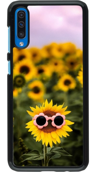 Samsung Galaxy A50 Case Hülle - Sunflower with glasses Spring 2026