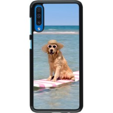 Samsung Galaxy A50 Case Hülle - Summer Dog on Paddle