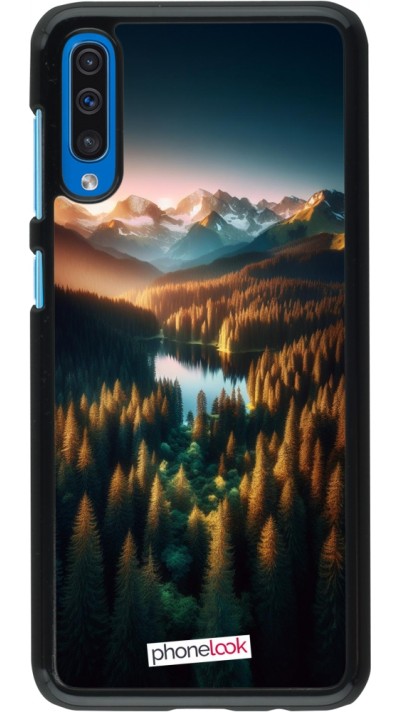 Samsung Galaxy A50 Case Hülle - Sonnenuntergang Waldsee