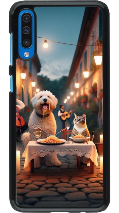Coque Samsung Galaxy A50 - Valentine 2024 Dog & Cat Candlelight