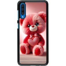 Samsung Galaxy A50 Case Hülle - Valentin 2024 Rosaroter Teddybär