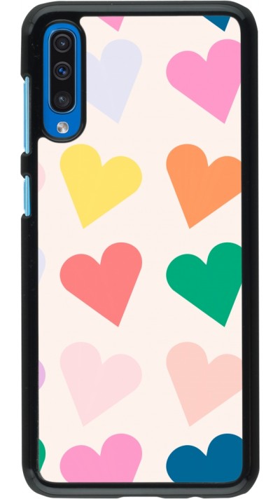 Coque Samsung Galaxy A50 - Valentine 2023 colorful hearts