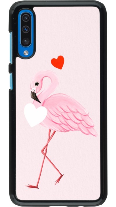 Coque Samsung Galaxy A50 - Valentine 2023 flamingo hearts