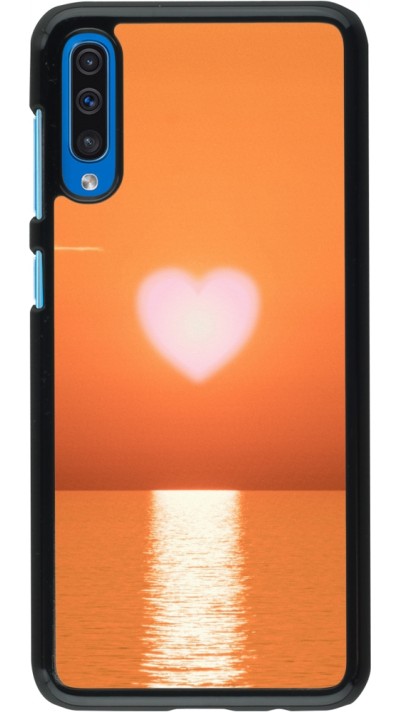 Coque Samsung Galaxy A50 - Valentine 2023 heart orange sea