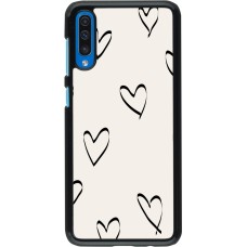 Samsung Galaxy A50 Case Hülle - Valentine 2023 minimalist hearts