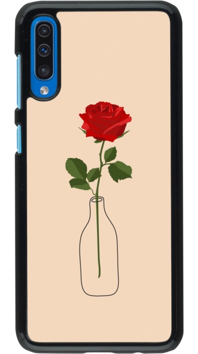 Coque Samsung Galaxy A50 - Valentine 2023 single rose in a bottle