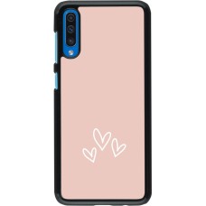 Coque Samsung Galaxy A50 - Valentine 2023 three minimalist hearts