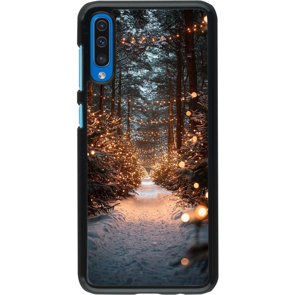 Samsung Galaxy A50 Case Hülle - Winter 25 Winter snowy road