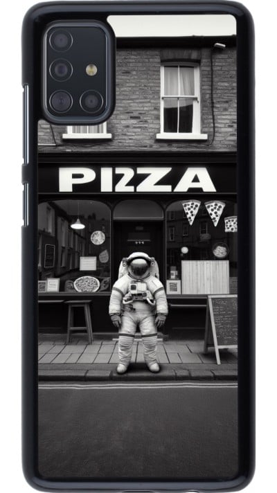 Coque Samsung Galaxy A51 - Astronaute devant une Pizzeria