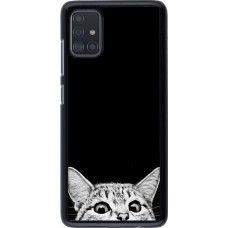 Hülle Samsung Galaxy A51 - Cat Looking Up Black