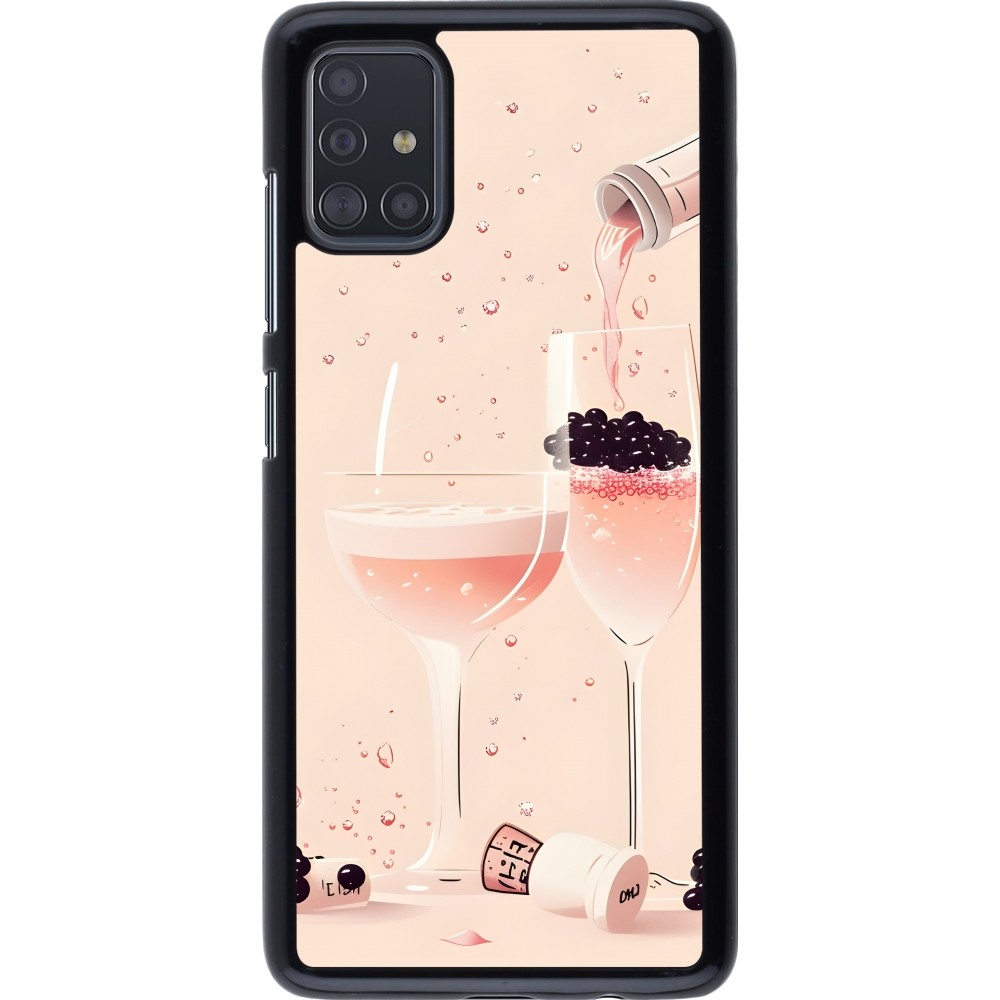 Samsung Galaxy A51 Case Hülle - Champagne Pouring Pink
