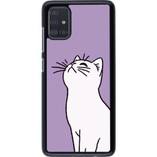 Coque Samsung Galaxy A51 - Chat sur fond violet